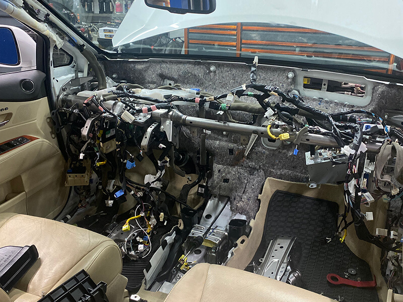 Speeler Automotive vehicle interior gutted